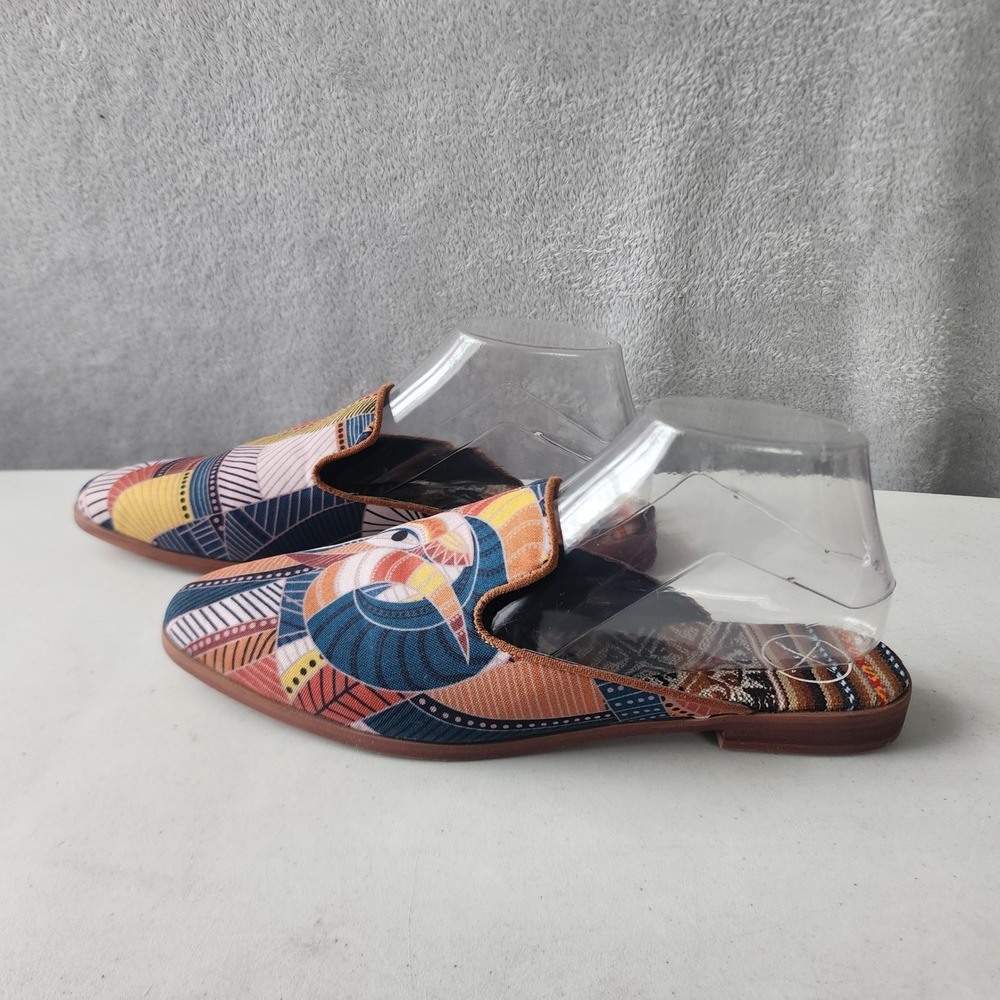 Inkkas Mule Shoes Womens 8.5 Abstract Print Handcrafted Pointed Toe Slide Cyprus - Picture 8 of 12